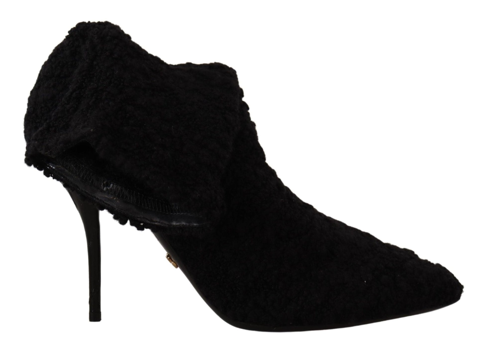 Dolce & Gabbana Black Stiletto Heels Mid Calf Women Boots - SMARTMARTNZ