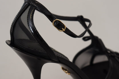 Dolce & Gabbana Black Stiletto High Heels Sandals Shoes - SMARTMARTNZ