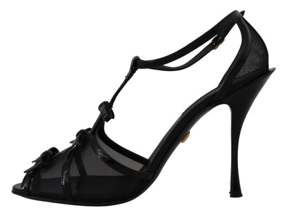 Dolce & Gabbana Black Stiletto High Heels Sandals Shoes - SMARTMARTNZ
