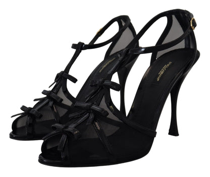 Dolce & Gabbana Black Stiletto High Heels Sandals Shoes - SMARTMARTNZ