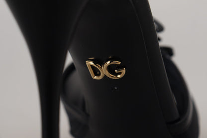 Dolce & Gabbana Black Stiletto High Heels Sandals Shoes - SMARTMARTNZ