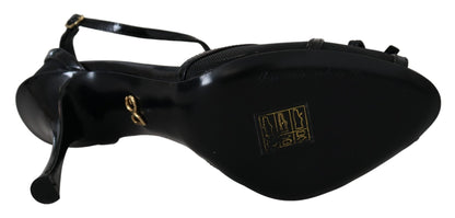 Dolce & Gabbana Black Stiletto High Heels Sandals Shoes - SMARTMARTNZ