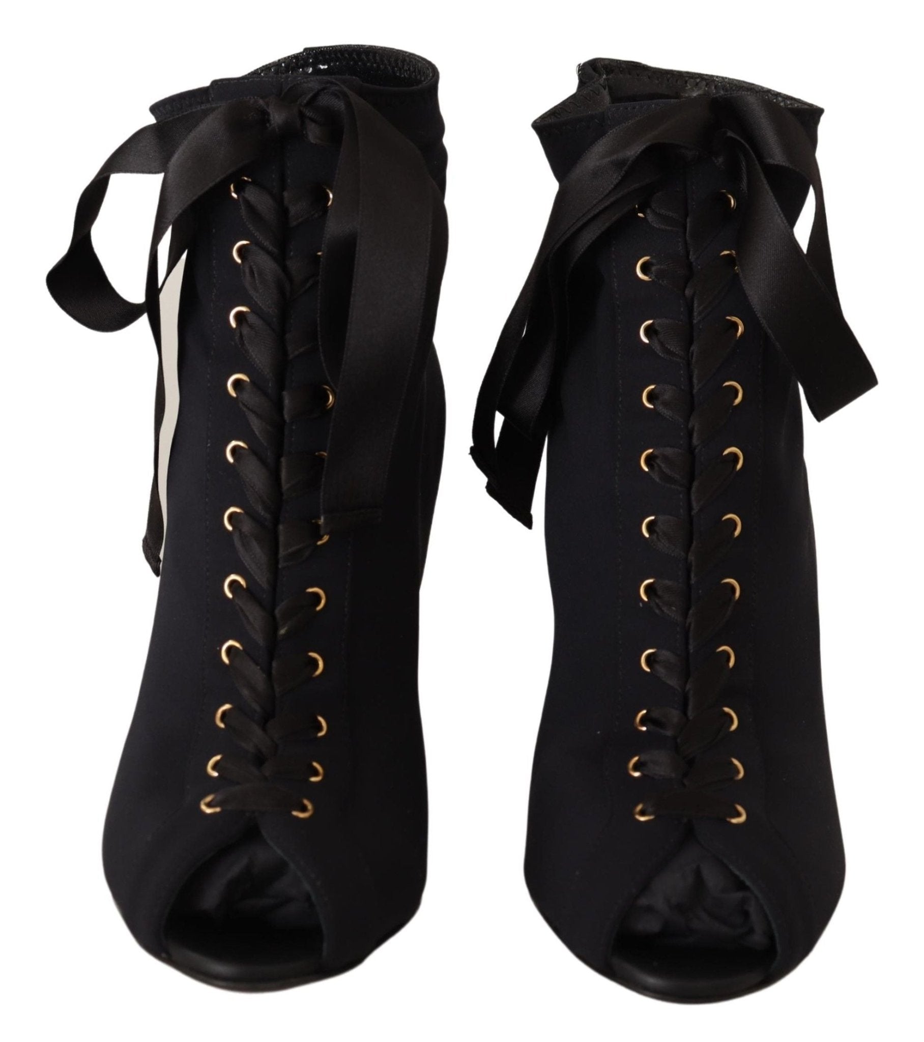 Dolce & Gabbana Black Stretch Short Ankle Boots Shoes - SMARTMARTNZ