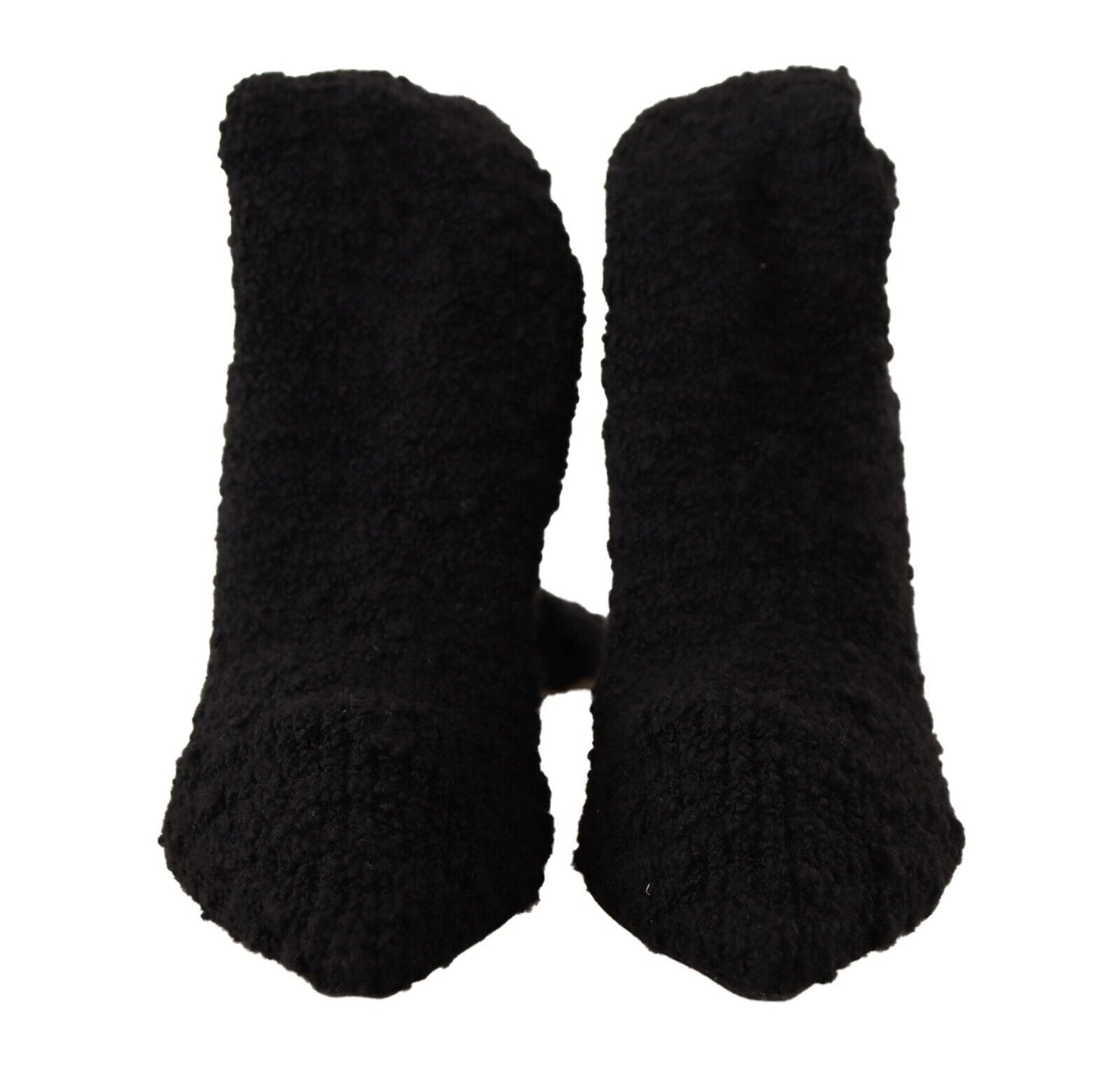 Dolce & Gabbana Black Stretch Socks Knee High Booties Shoes - SMARTMARTNZ