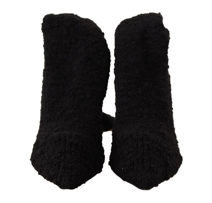Dolce & Gabbana Black Stretch Socks Knee High Booties Shoes - SMARTMARTNZ