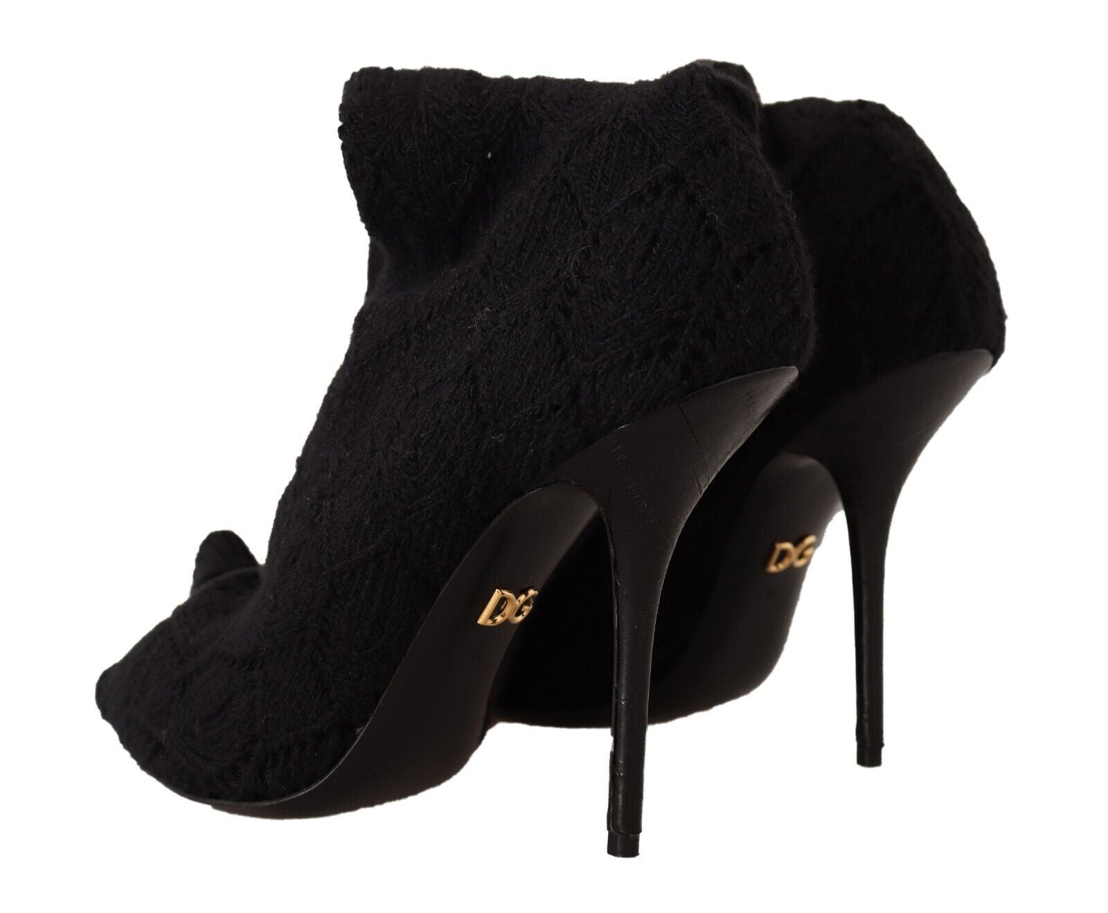 Dolce & Gabbana Black Stretch Socks Knee High Booties Shoes - SMARTMARTNZ