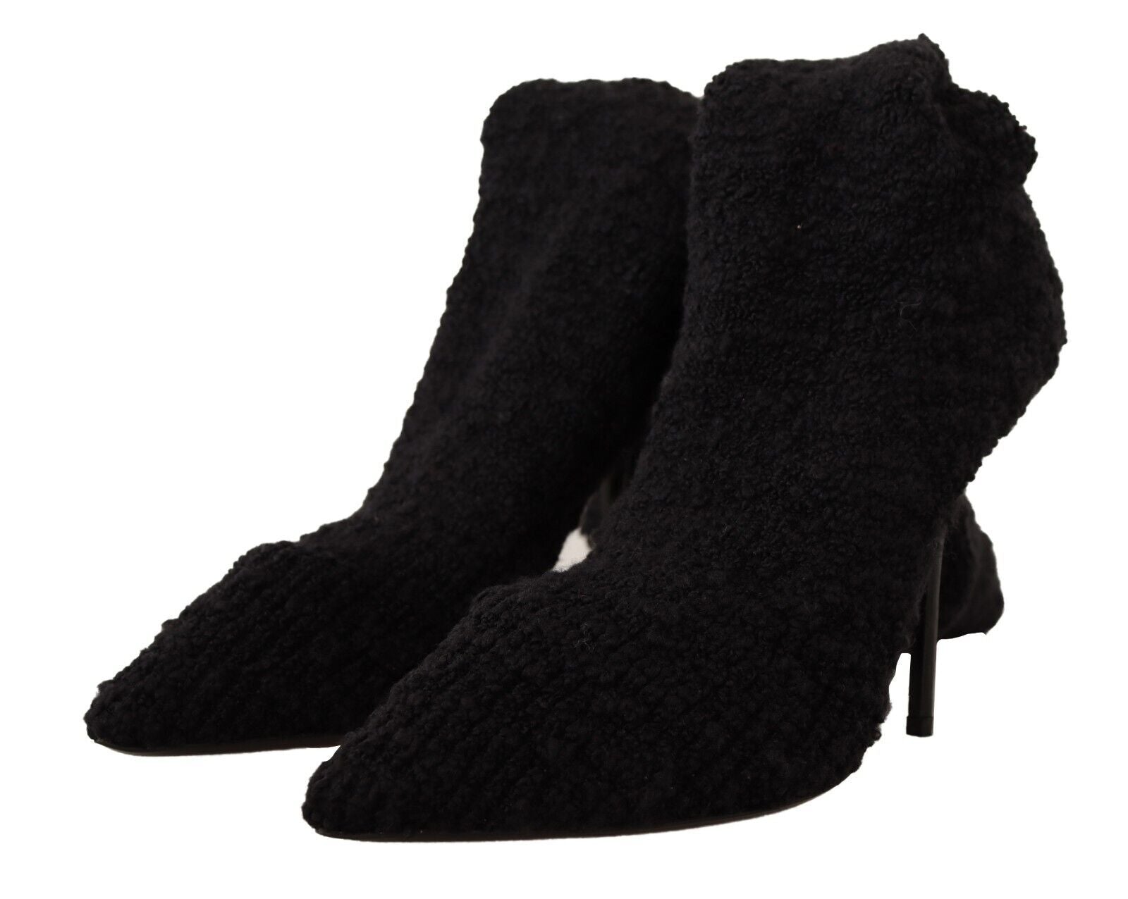 Dolce & Gabbana Black Stretch Socks Knee High Booties Shoes - SMARTMARTNZ