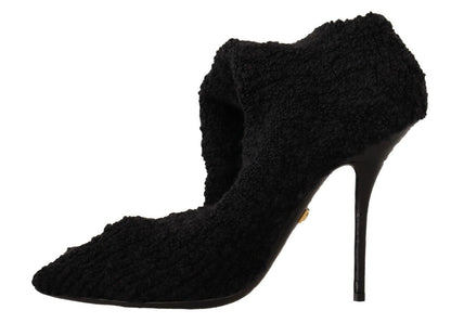 Dolce & Gabbana Black Stretch Socks Knee High Booties Shoes - SMARTMARTNZ