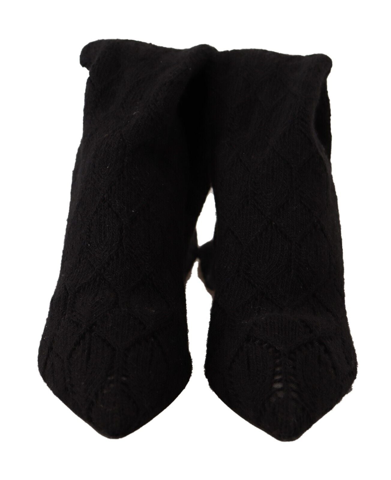 Dolce & Gabbana Black Stretch Socks Knee High Booties Shoes - SMARTMARTNZ