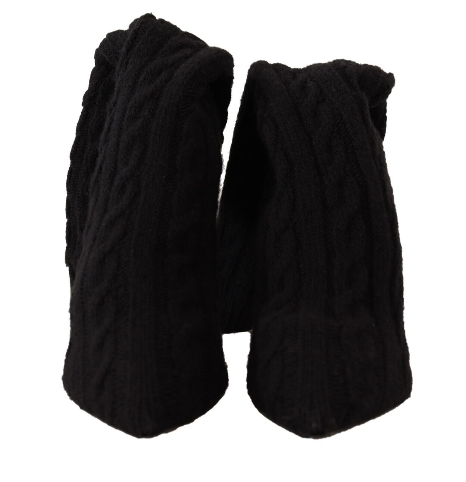Dolce & Gabbana Black Stretch Socks Knee High Booties Shoes - SMARTMARTNZ