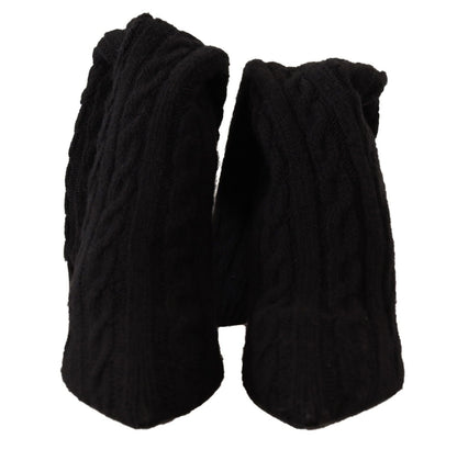 Dolce & Gabbana Black Stretch Socks Knee High Booties Shoes - SMARTMARTNZ