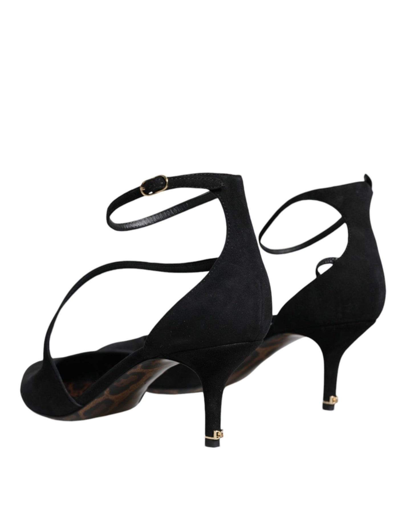 Dolce & Gabbana Black Suede Ankle Strap Heels Pumps Shoes - SMARTMARTNZ
