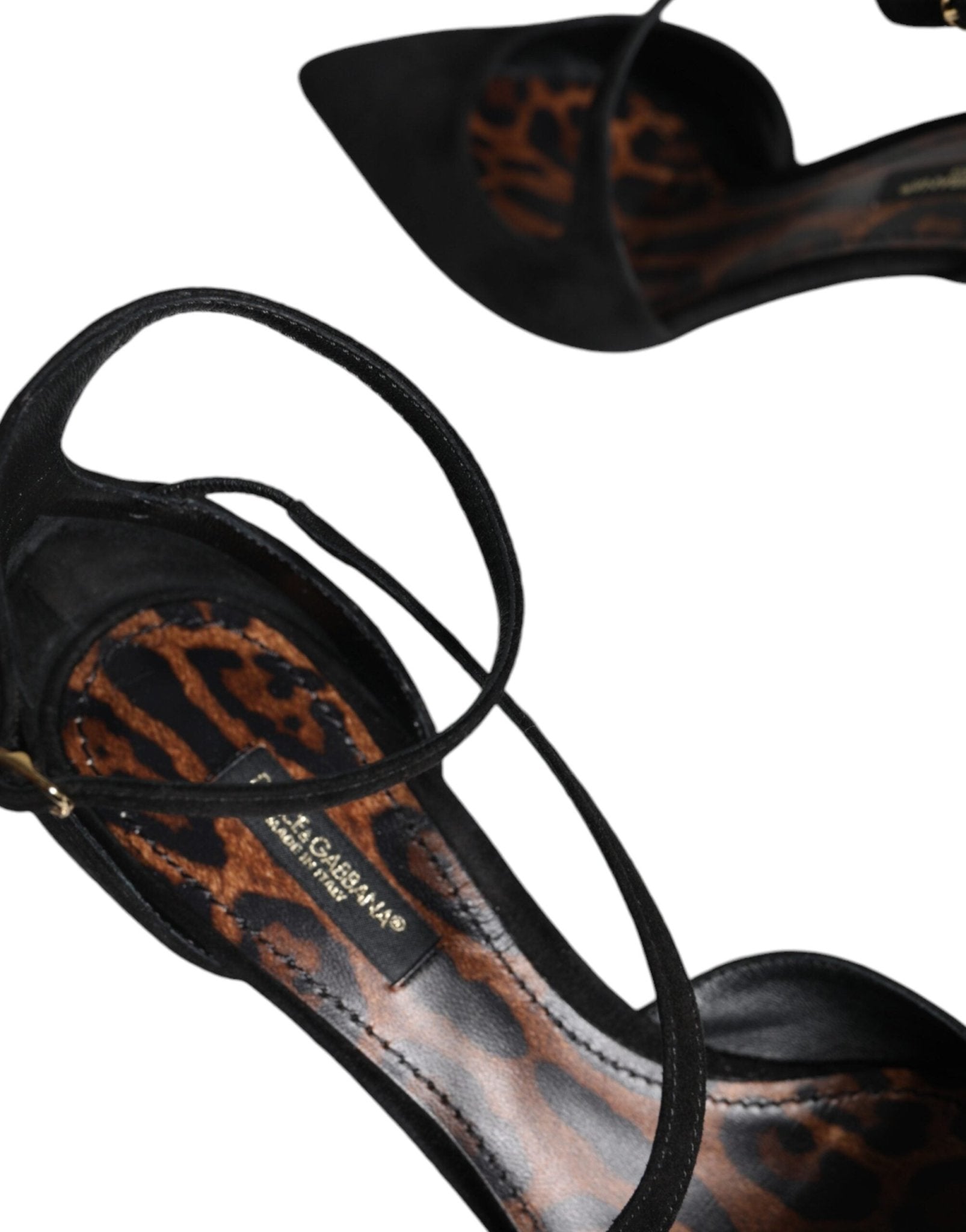 Dolce & Gabbana Black Suede Ankle Strap Pumps Heels Shoes - SMARTMARTNZ