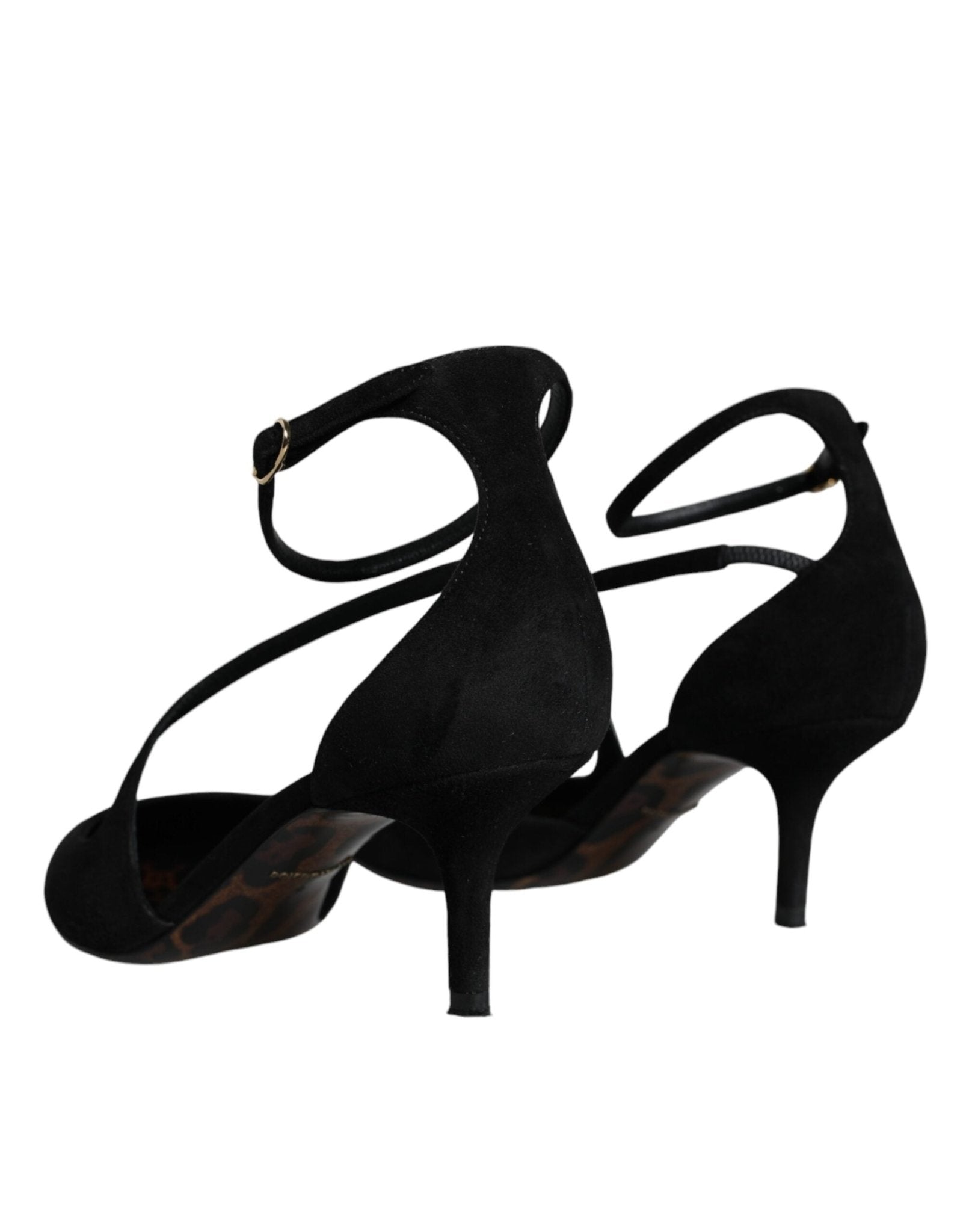 Dolce & Gabbana Black Suede Ankle Strap Pumps Heels Shoes - SMARTMARTNZ