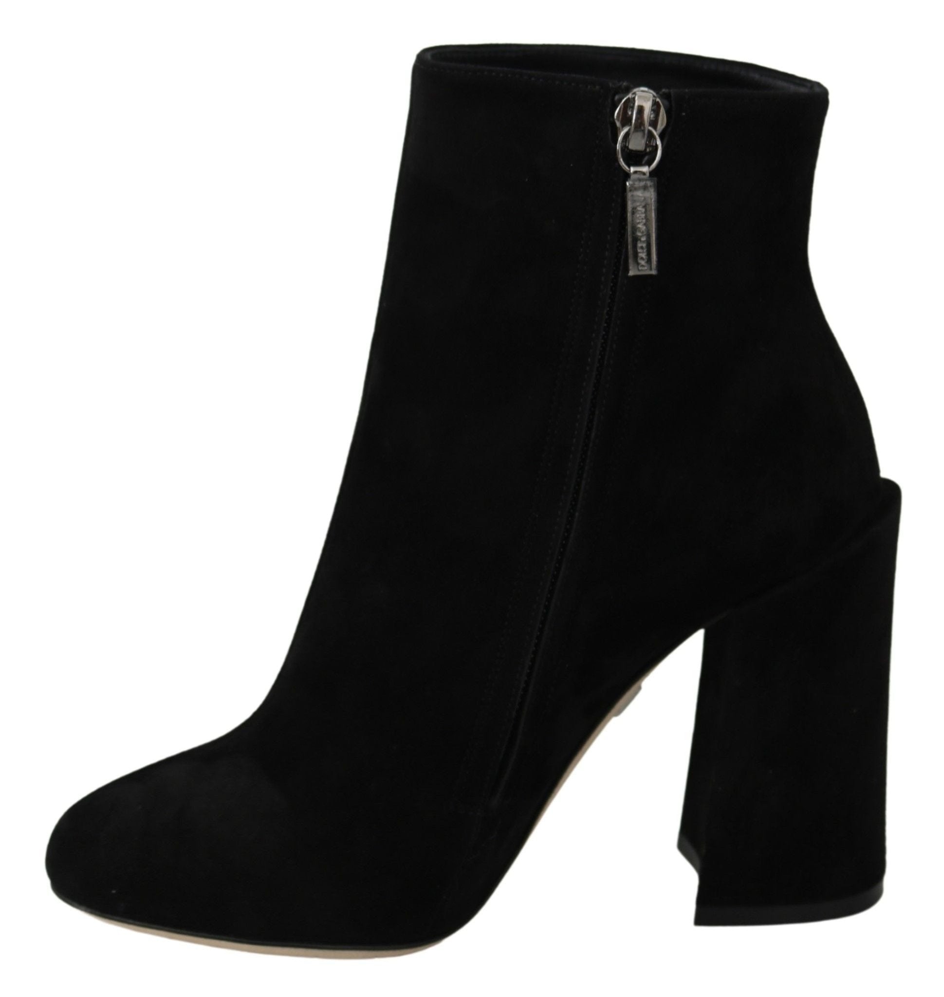 Dolce & Gabbana Black Suede L'Amore E'Bellezza Boots Shoes - SMARTMARTNZ