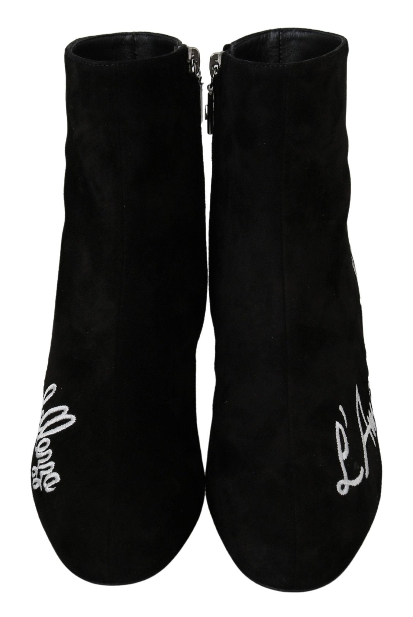 Dolce & Gabbana Black Suede L'Amore E'Bellezza Boots Shoes - SMARTMARTNZ