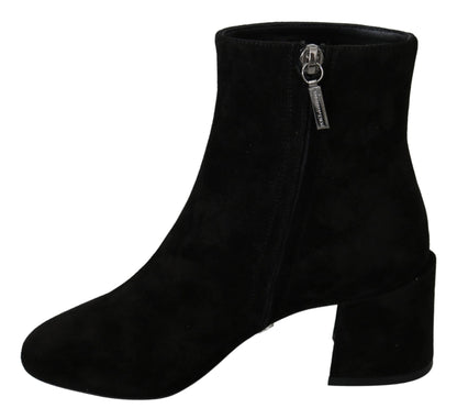 Dolce & Gabbana Black Suede L'Amore E'Bellezza Boots Shoes - SMARTMARTNZ