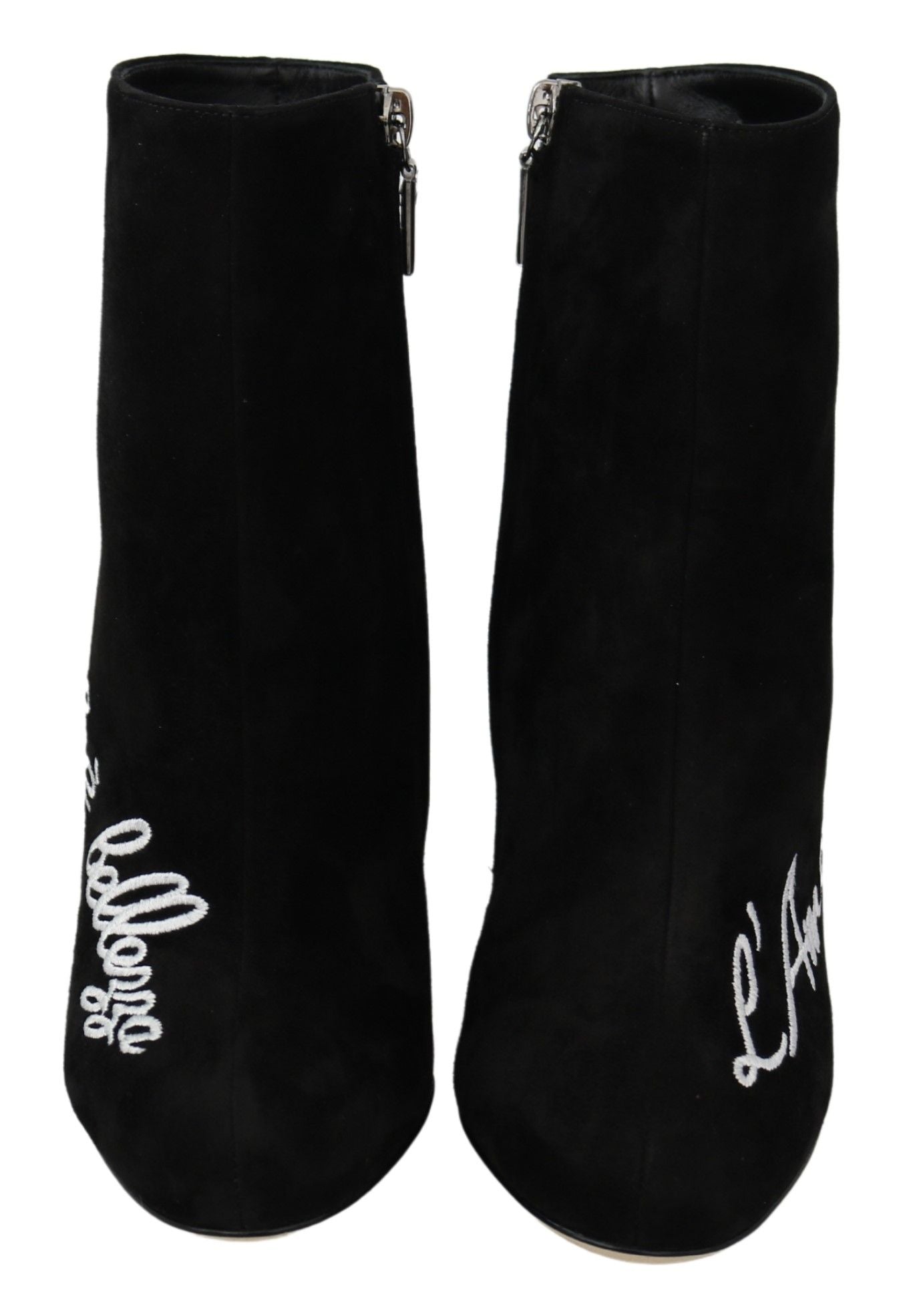 Dolce & Gabbana Black Suede L'Amore E'Bellezza Boots Shoes - SMARTMARTNZ