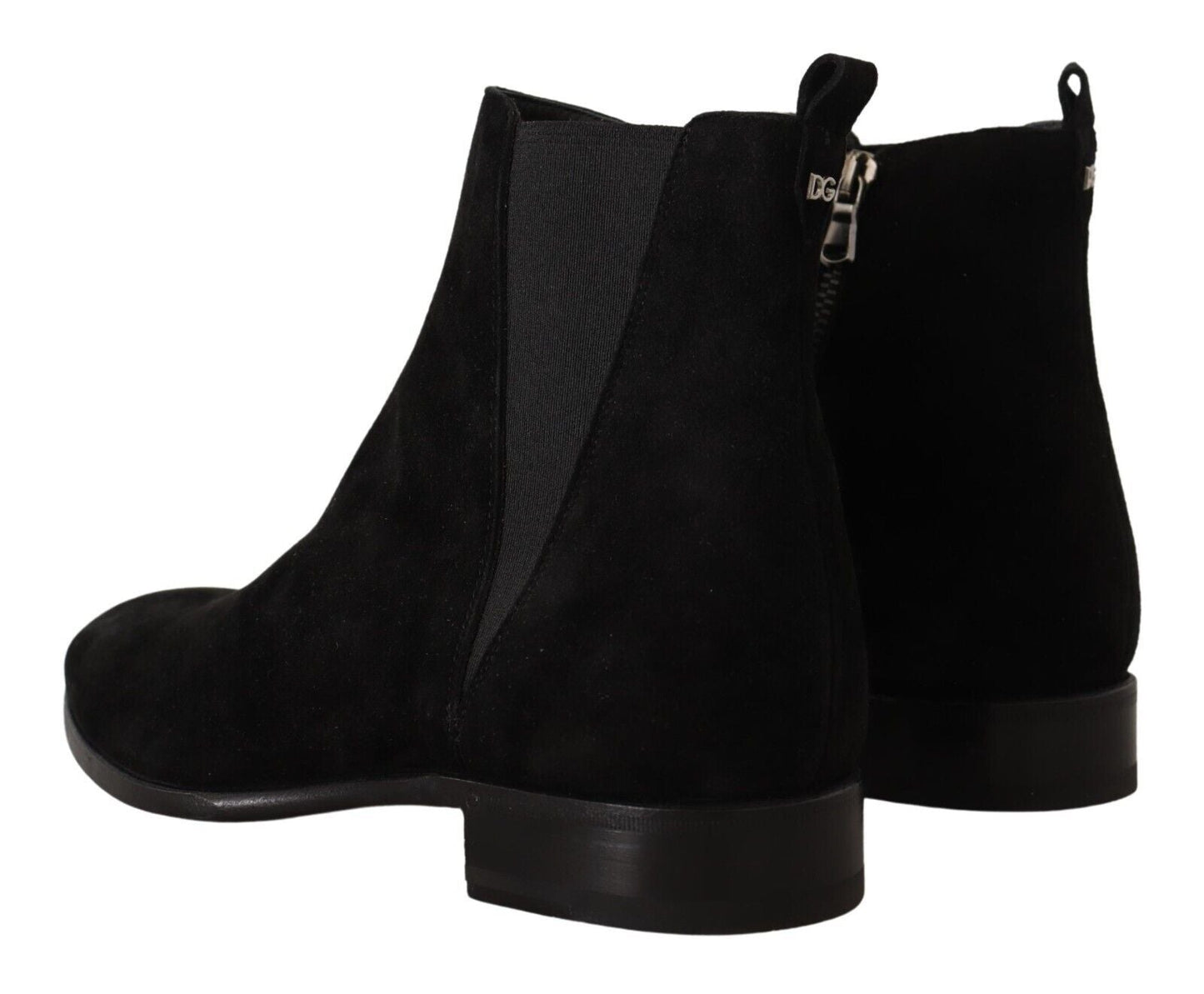 Dolce & Gabbana Black Suede Leather Chelsea Mens Boots Shoes - SMARTMARTNZ