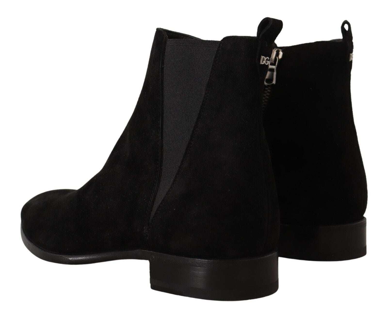 Dolce & Gabbana Black Suede Leather Chelsea Mens Boots Shoes - SMARTMARTNZ