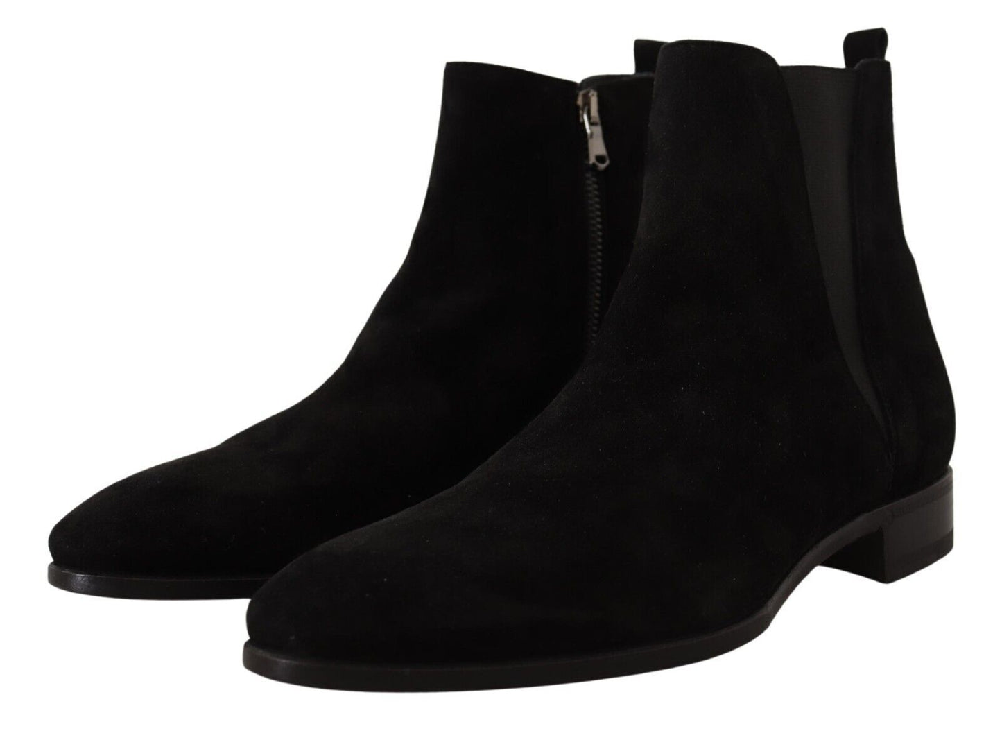 Dolce & Gabbana Black Suede Leather Chelsea Mens Boots Shoes - SMARTMARTNZ