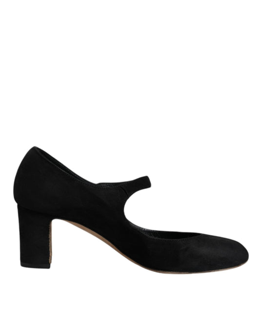 Dolce & Gabbana Black Suede Leather KEIRA Heels Pumps Shoes - SMARTMARTNZ