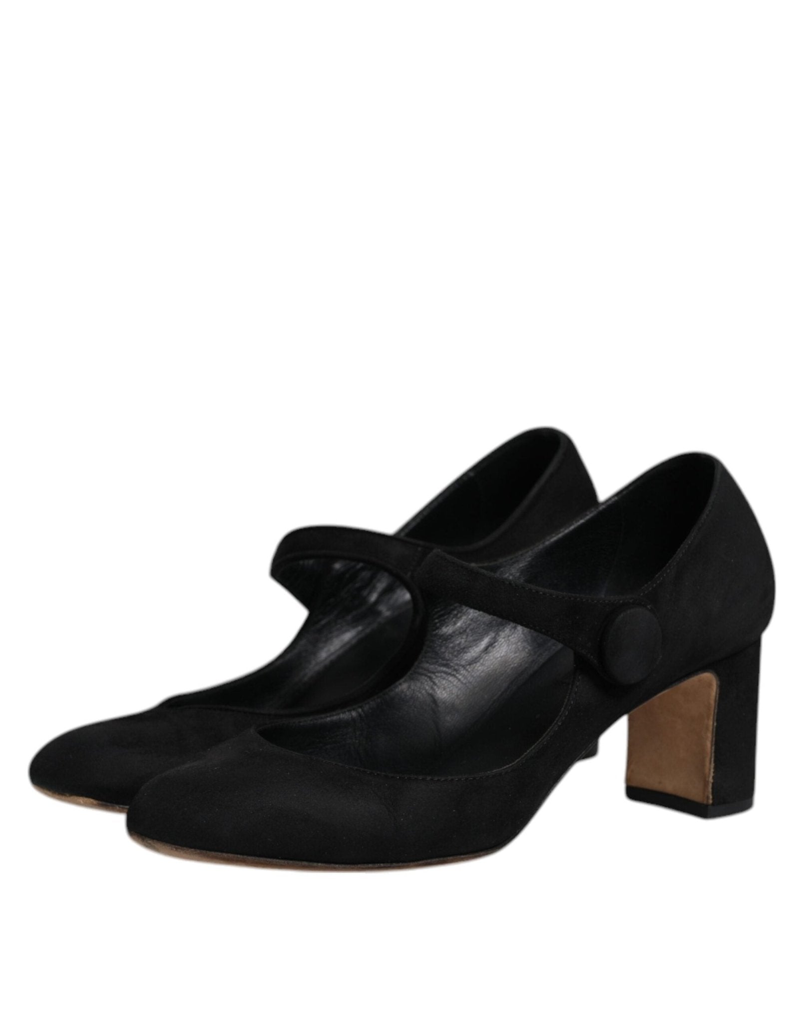 Dolce & Gabbana Black Suede Leather KEIRA Heels Pumps Shoes - SMARTMARTNZ