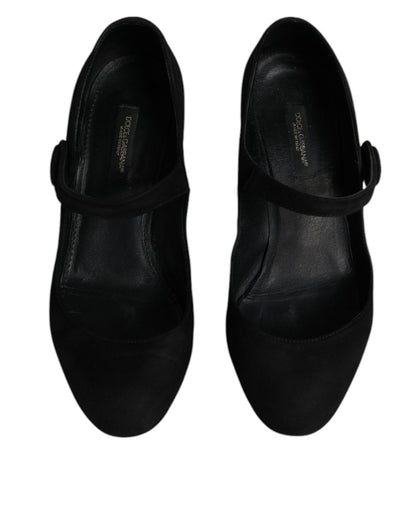 Dolce & Gabbana Black Suede Leather KEIRA Heels Pumps Shoes - SMARTMARTNZ