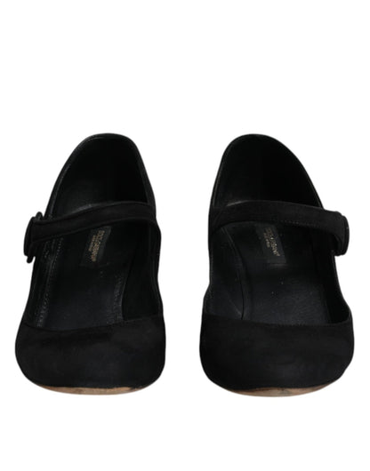 Dolce & Gabbana Black Suede Leather KEIRA Heels Pumps Shoes - SMARTMARTNZ