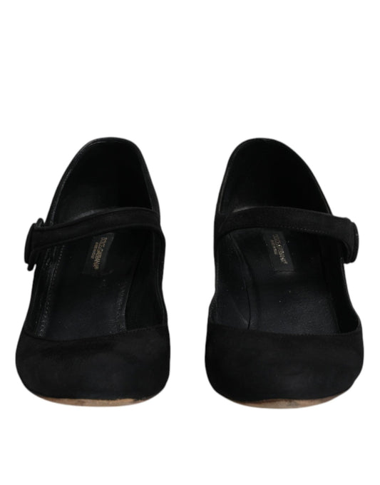 Dolce & Gabbana Black Suede Leather KEIRA Heels Pumps Shoes - SMARTMARTNZ