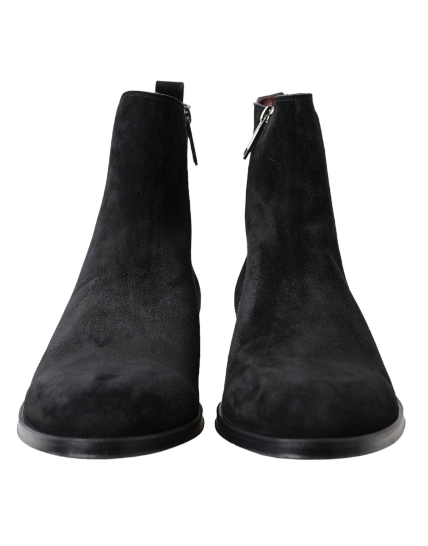 Dolce & Gabbana Black Suede Leather Mid Calf Men Boots Shoes - SMARTMARTNZ