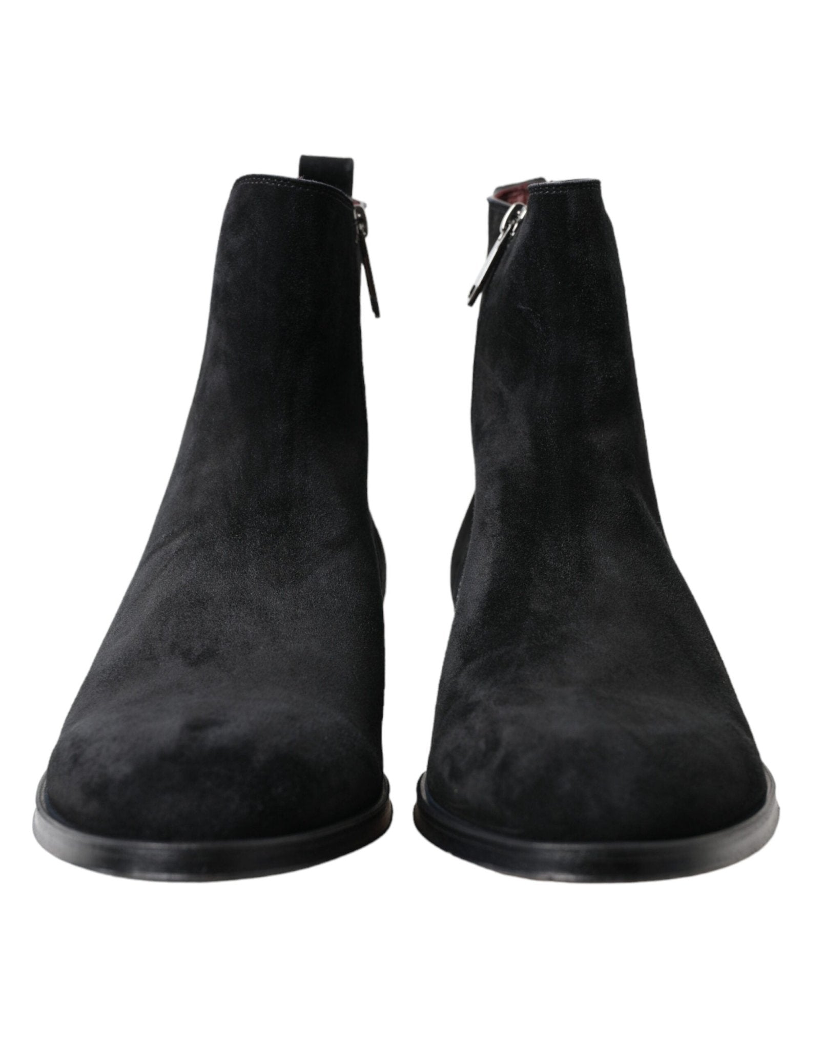 Dolce & Gabbana Black Suede Leather Mid Calf Men Boots Shoes - SMARTMARTNZ