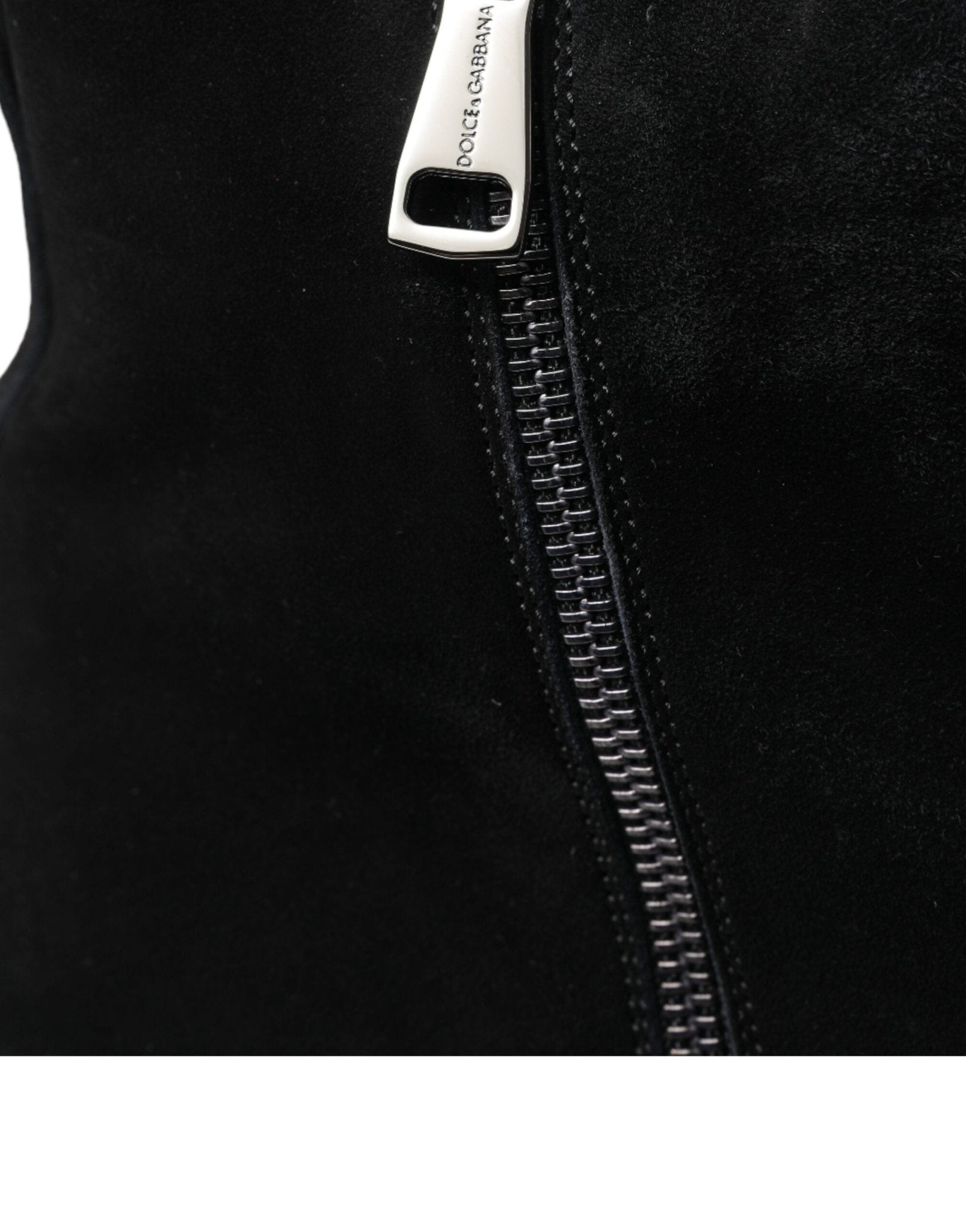 Dolce & Gabbana Black Suede Leather Mid Calf Men Boots Shoes - SMARTMARTNZ