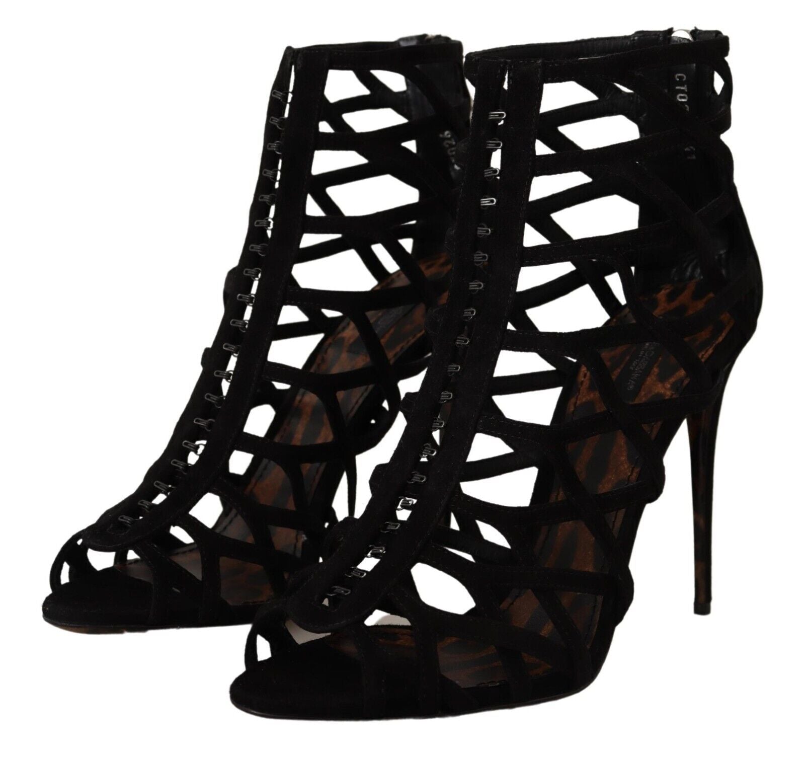 Dolce & Gabbana Black Suede Stiletto Heels Bette Sandals Shoes - SMARTMARTNZ
