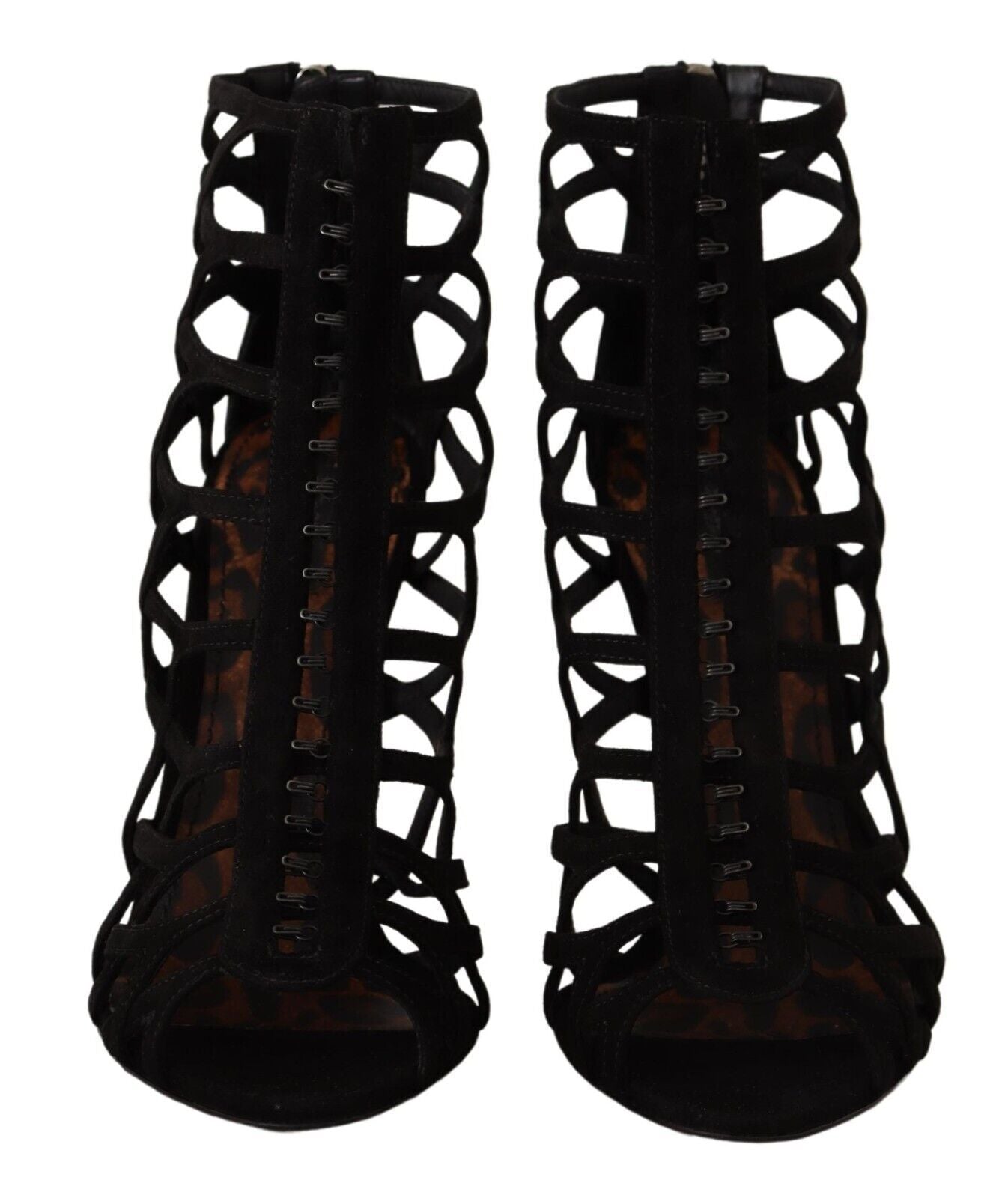 Dolce & Gabbana Black Suede Stiletto Heels Bette Sandals Shoes - SMARTMARTNZ