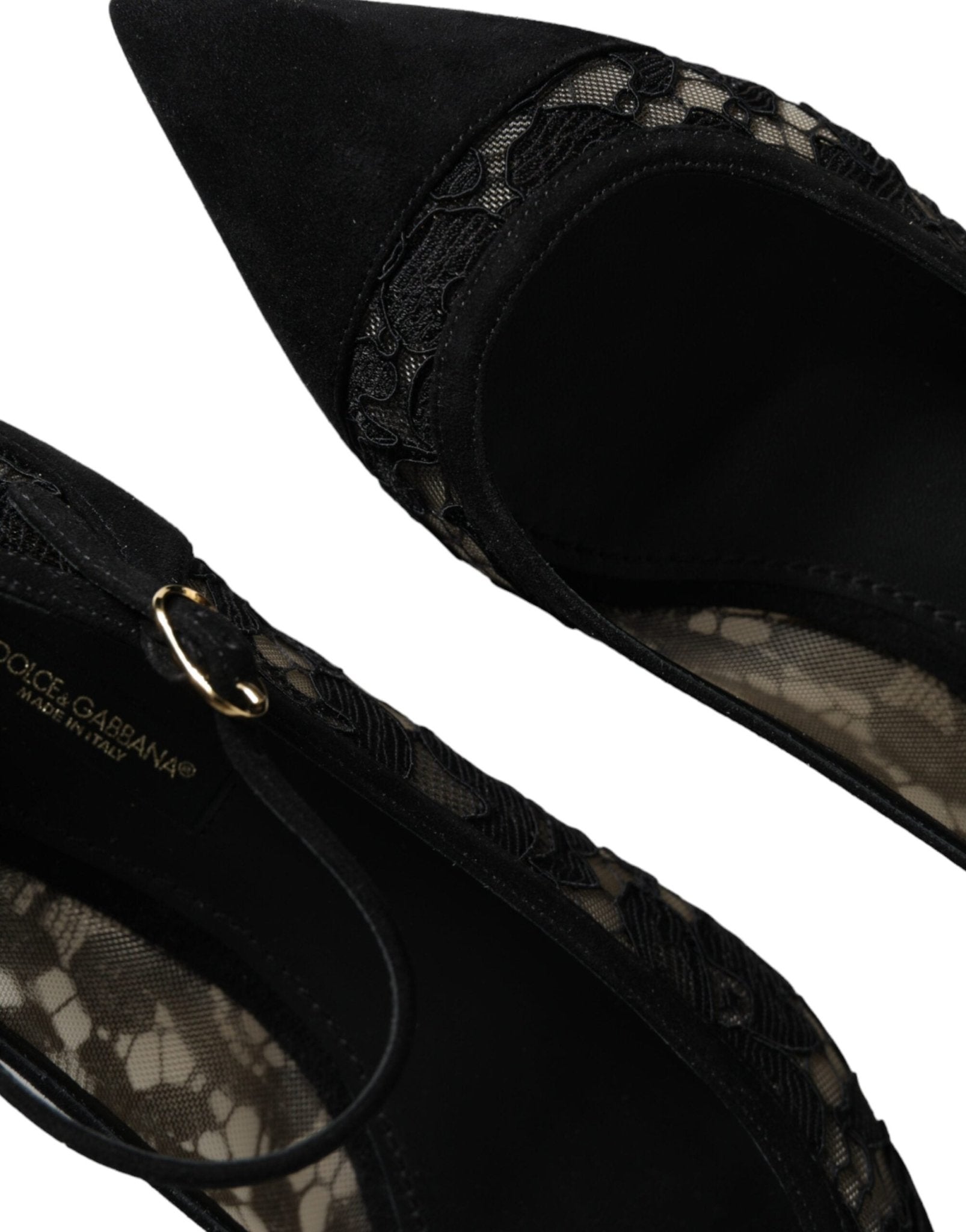 Dolce & Gabbana Black Taormina Lace Bellucci Flats Shoes - SMARTMARTNZ