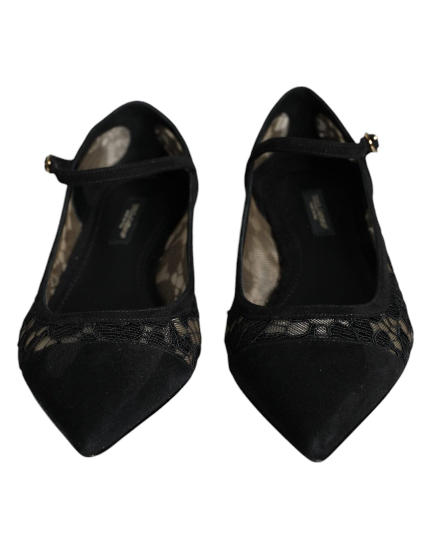 Dolce & Gabbana Black Taormina Lace Bellucci Flats Shoes - SMARTMARTNZ