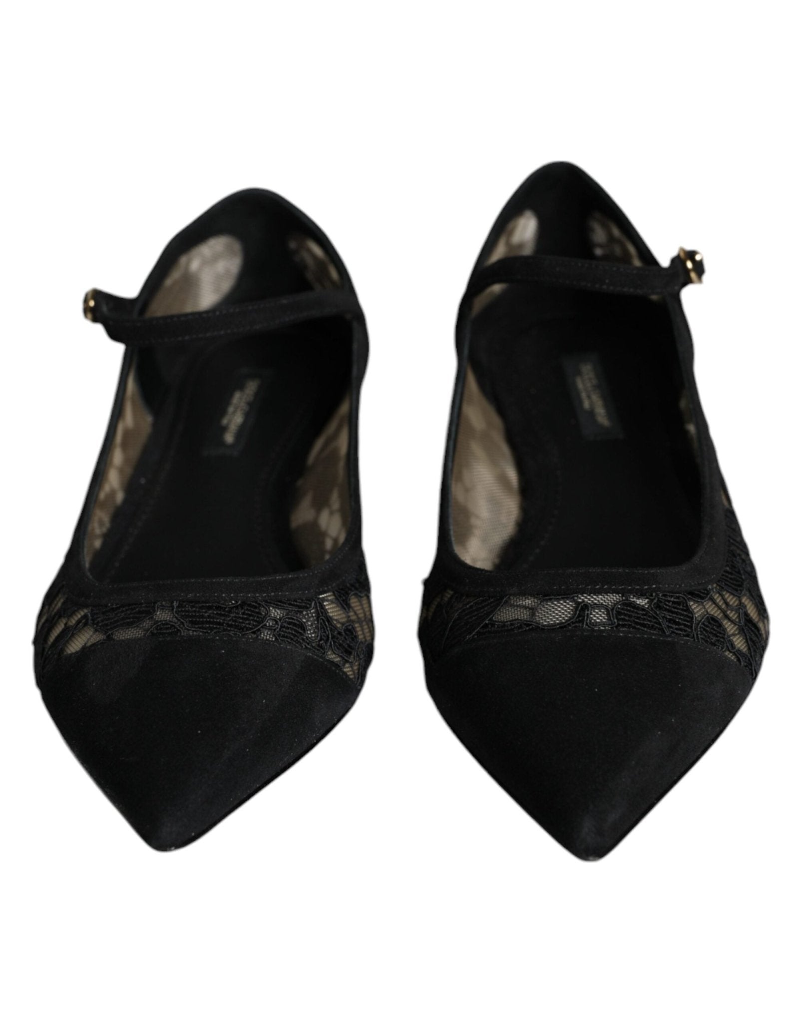 Dolce & Gabbana Black Taormina Lace Bellucci Flats Shoes - SMARTMARTNZ