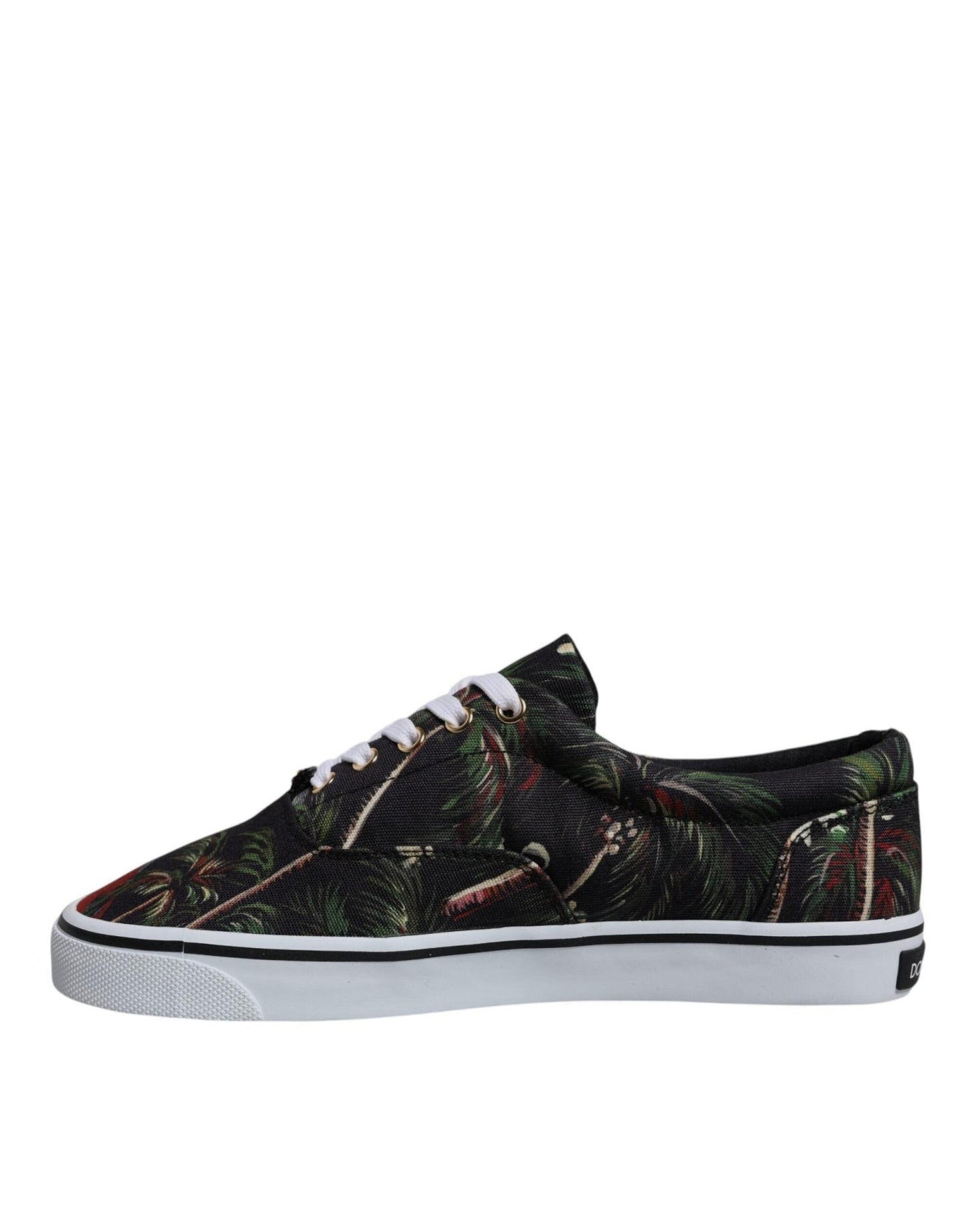 Dolce & Gabbana Black Tropical Print Low Top Sneakers Shoes - SMARTMARTNZ
