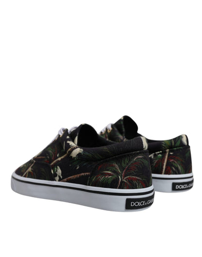 Dolce & Gabbana Black Tropical Print Low Top Sneakers Shoes - SMARTMARTNZ