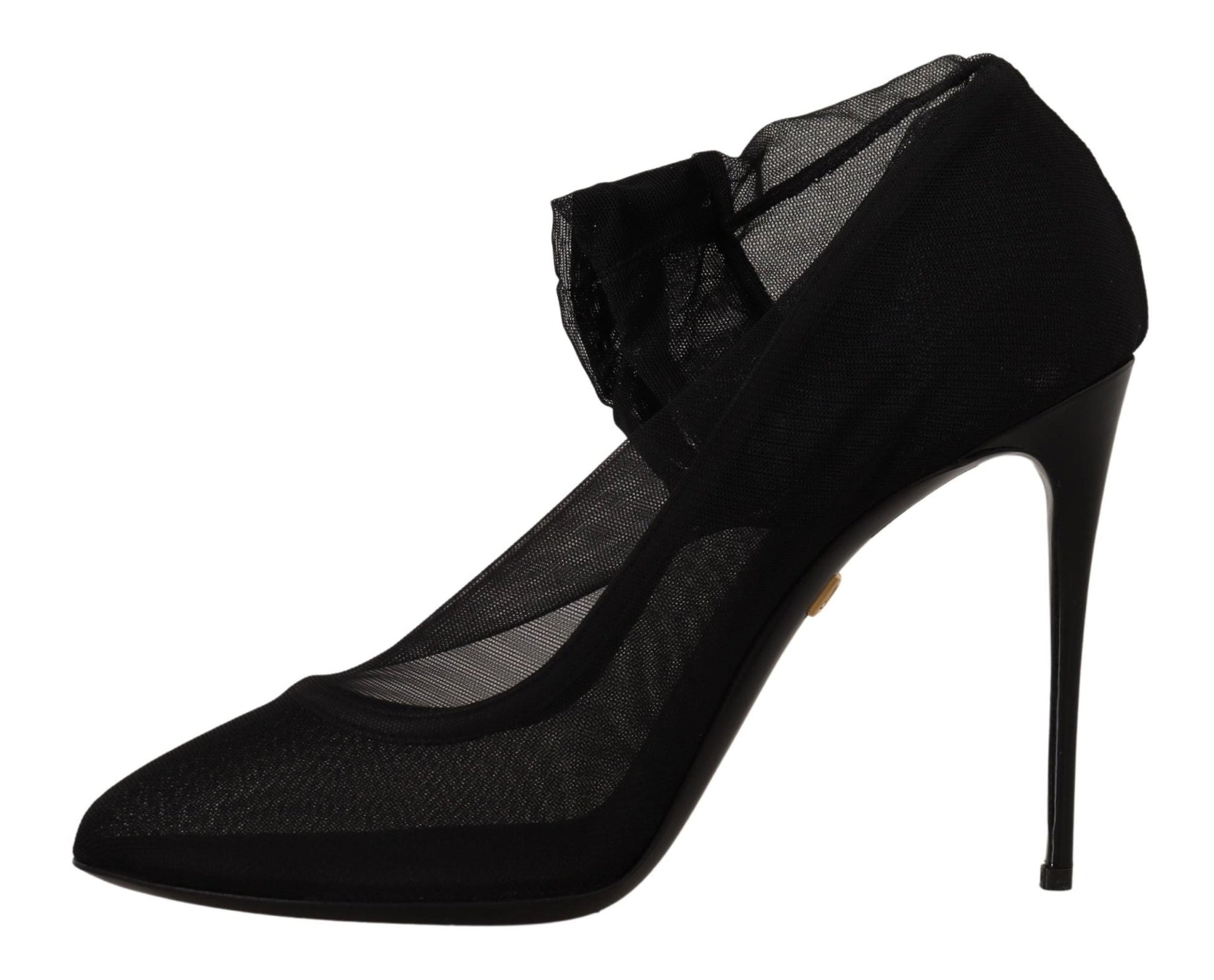 Dolce & Gabbana Black Tulle Stretch Boots Pumps Shoes - SMARTMARTNZ
