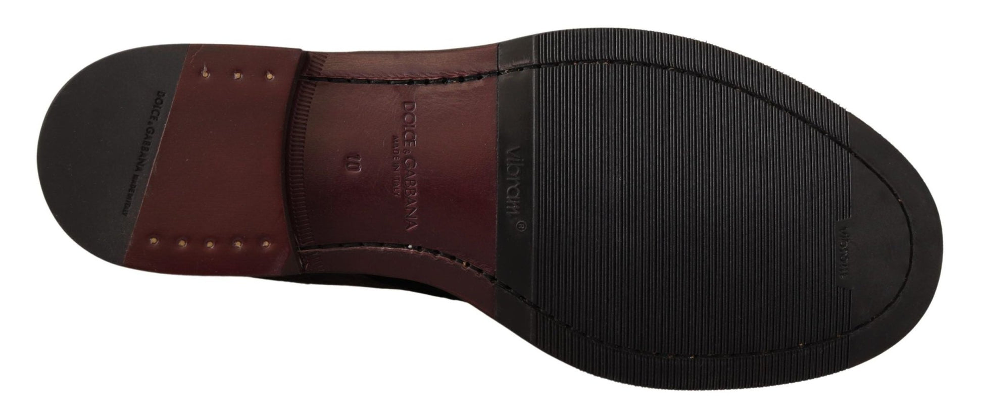 Dolce & Gabbana Black Velvet Exotic Leather Shoes - SMARTMARTNZ