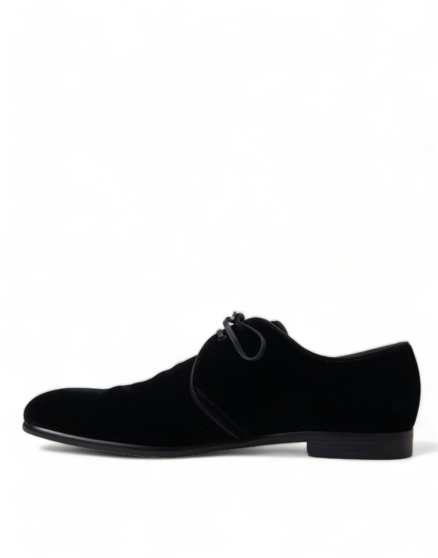 Dolce & Gabbana Black Velvet Lace Up Formal Derby Dress Shoes - SMARTMARTNZ