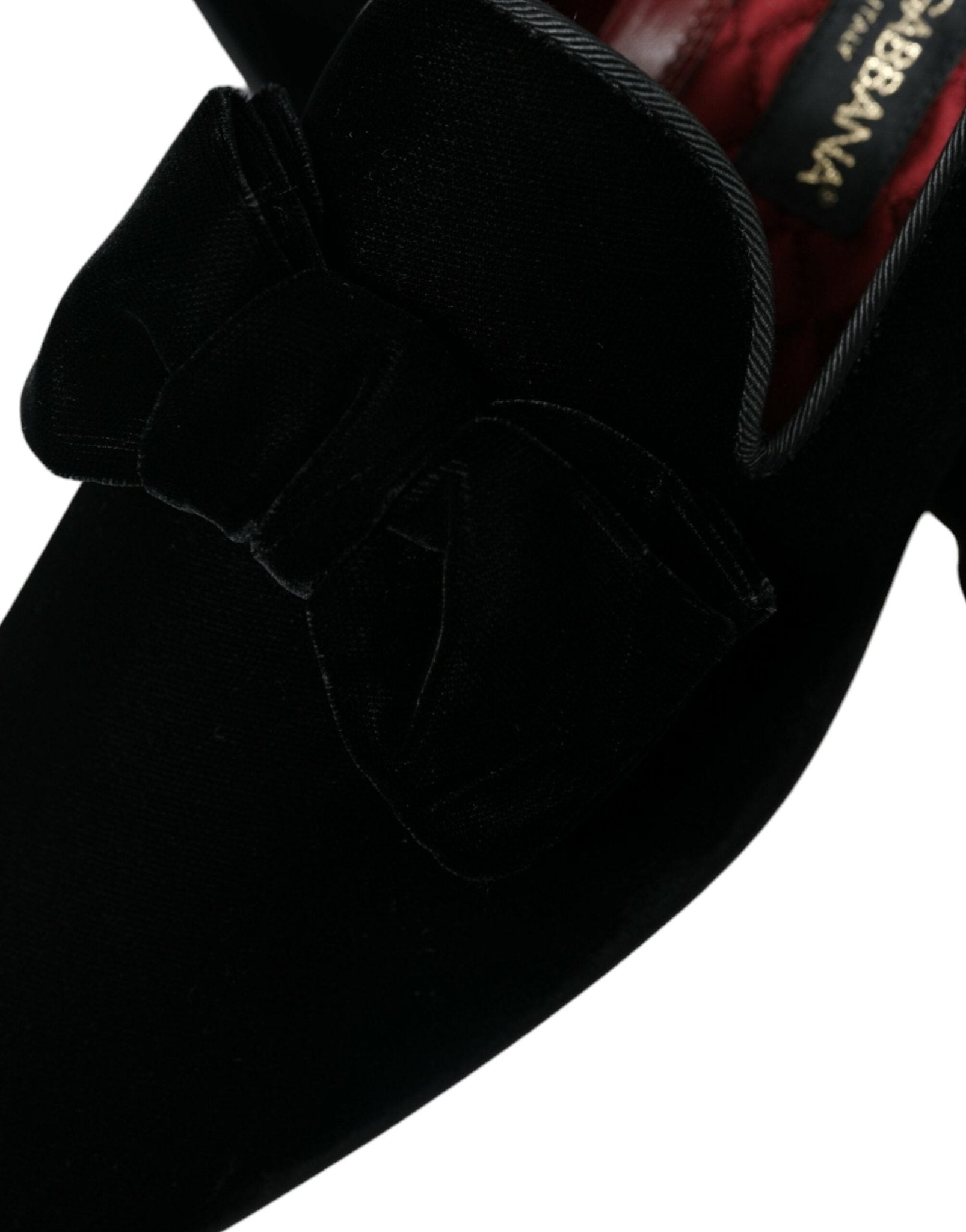 Dolce & Gabbana Black Velvet Loafers Formal Dress Shoes - SMARTMARTNZ