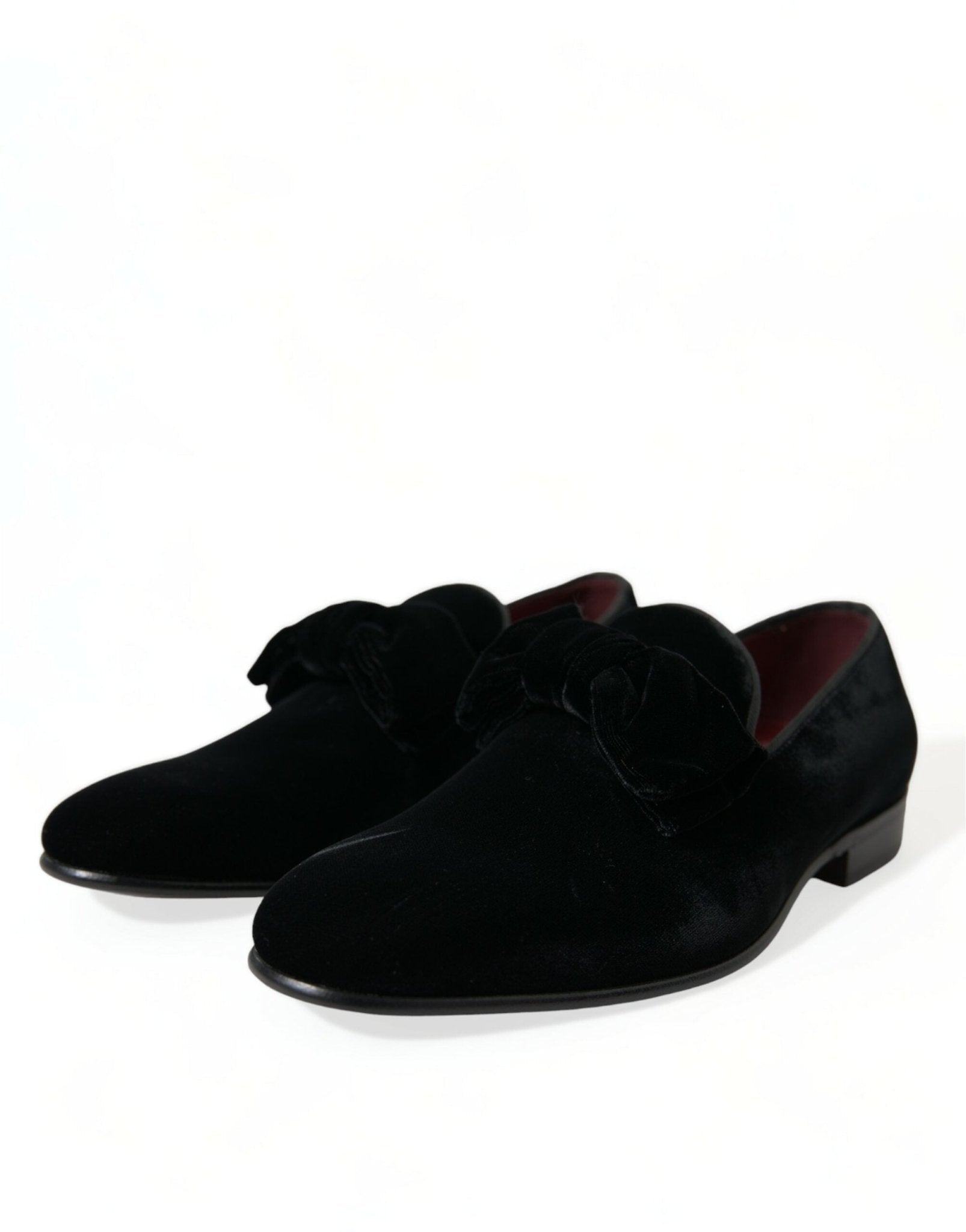 Dolce & Gabbana Black Velvet Loafers Formal Dress Shoes - SMARTMARTNZ