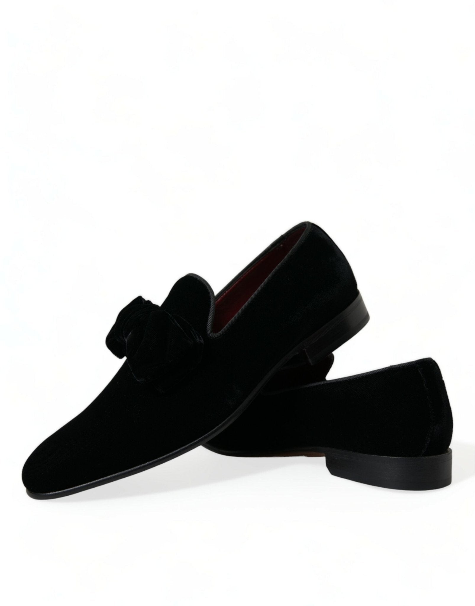 Dolce & Gabbana Black Velvet Loafers Formal Dress Shoes - SMARTMARTNZ