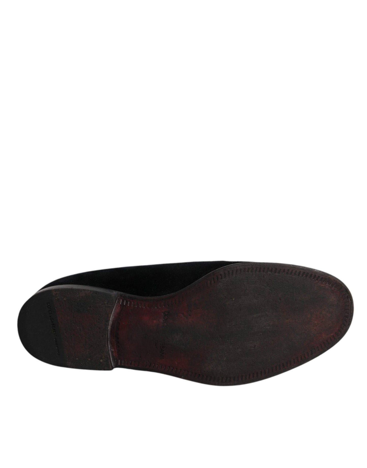 Dolce & Gabbana Black Velvet Loafers Formal Men Dress Shoes - SMARTMARTNZ