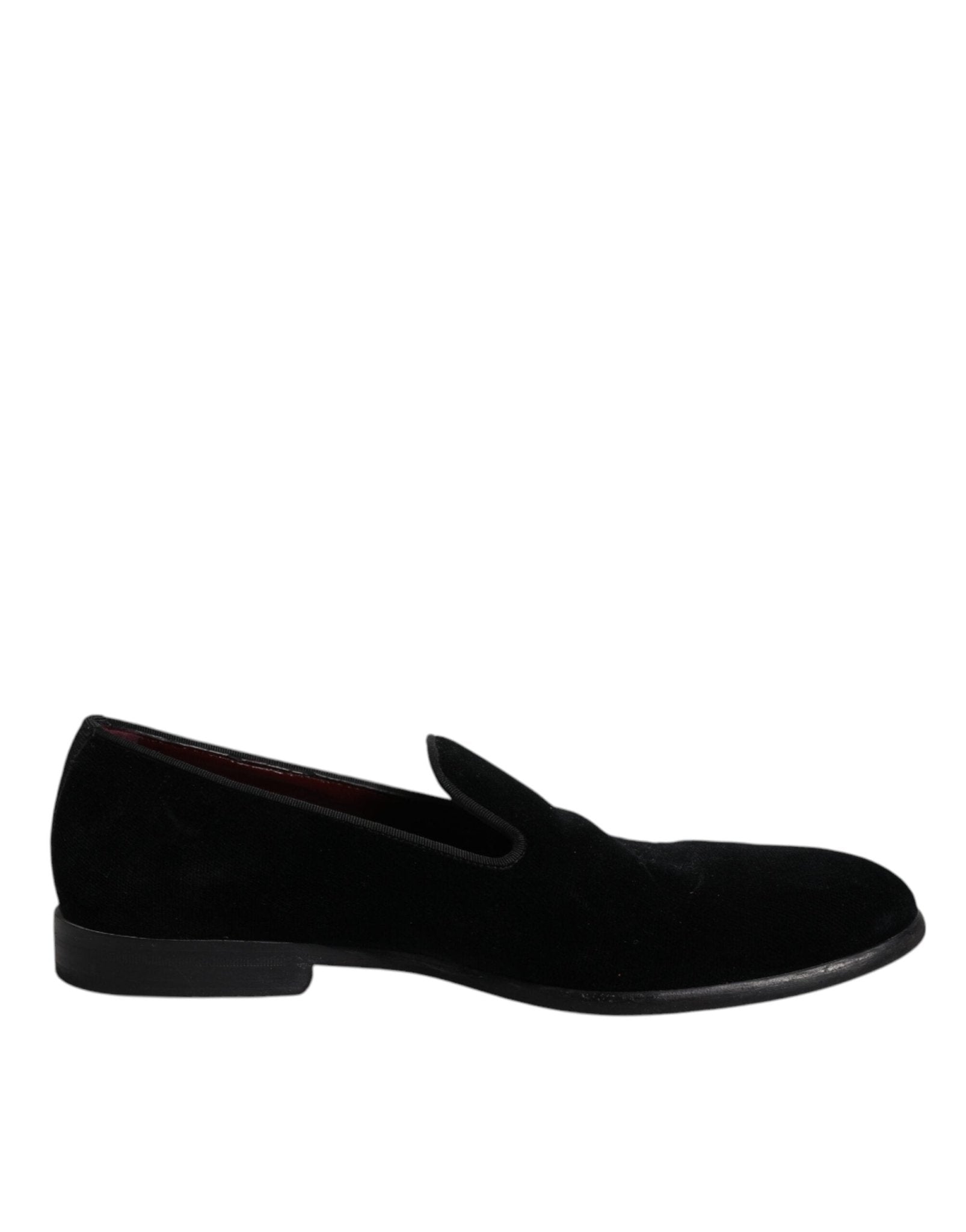 Dolce & Gabbana Black Velvet Loafers Formal Men Dress Shoes - SMARTMARTNZ