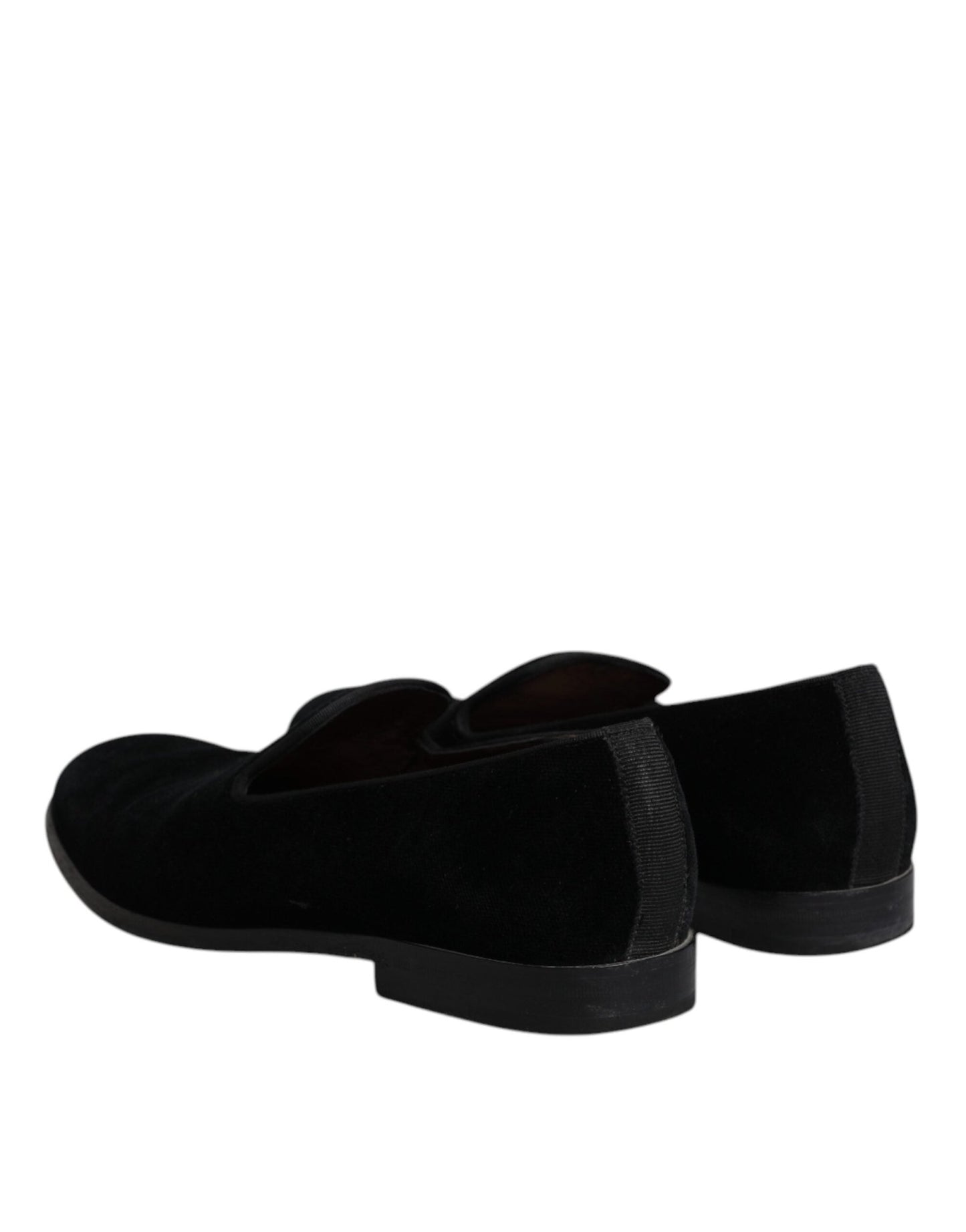 Dolce & Gabbana Black Velvet Loafers Formal Men Dress Shoes - SMARTMARTNZ