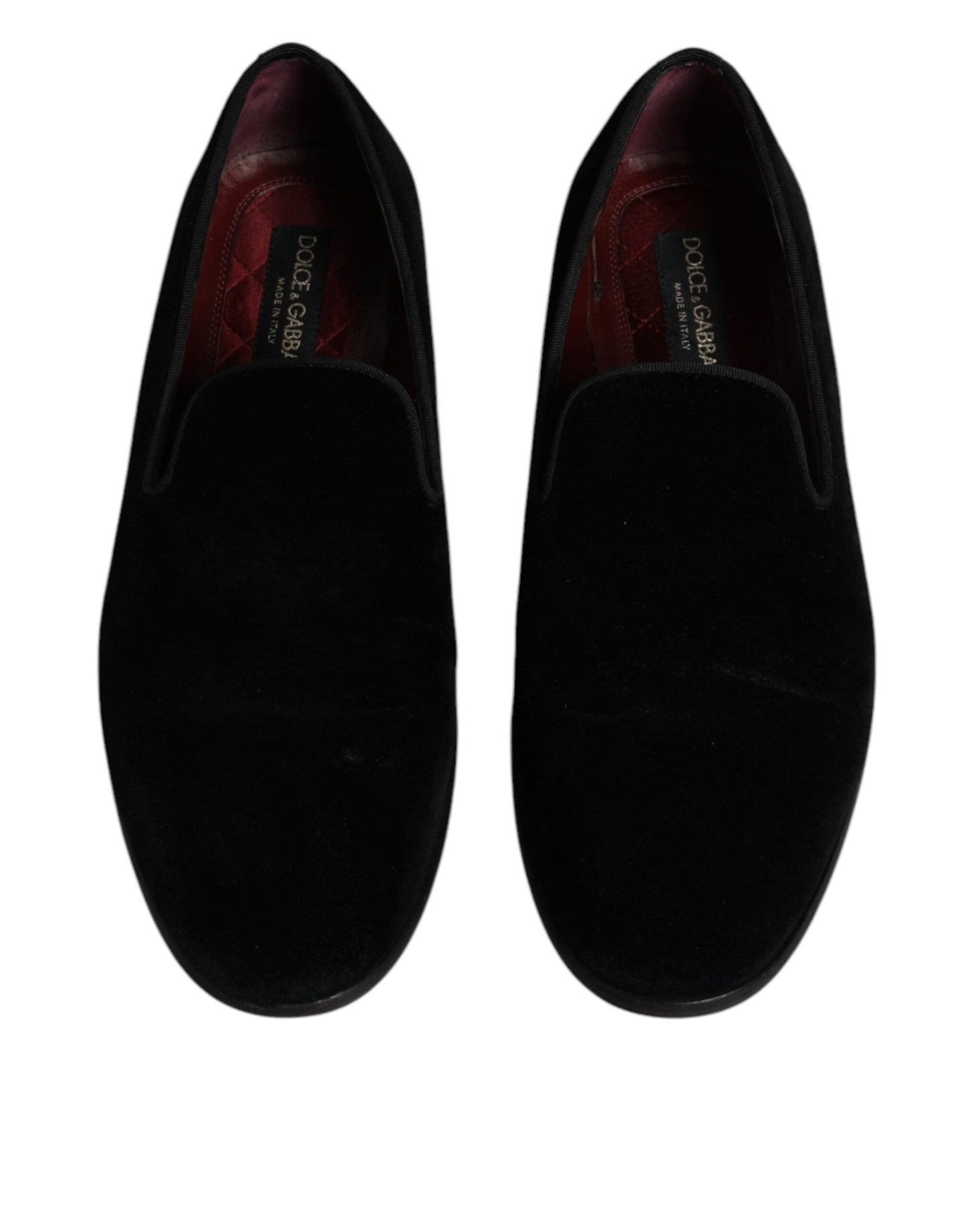 Dolce & Gabbana Black Velvet Loafers Formal Men Dress Shoes - SMARTMARTNZ